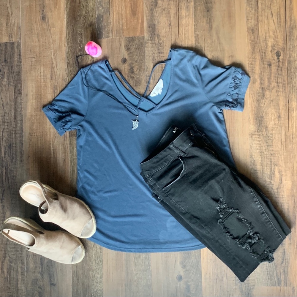 Blue tee